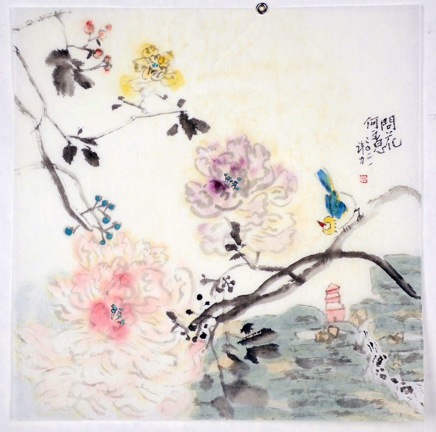问花何意